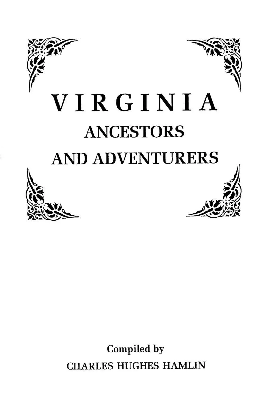 Cover: 9780806306421 | Virginia Ancestors and Adventurers. Three Volumes in One | Hamlin