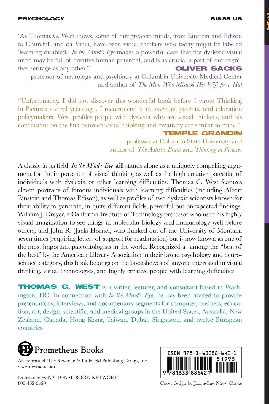 Rückseite: 9781633886421 | In the Mind's Eye | Thomas G. West | Taschenbuch | Englisch | 2020
