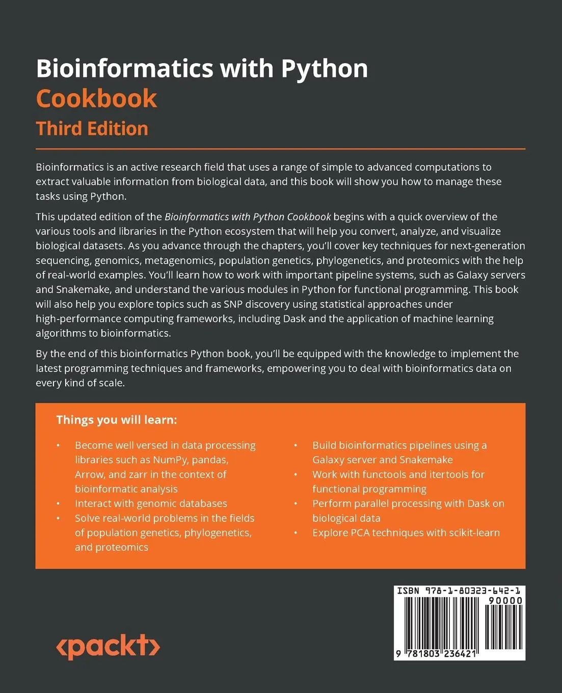 Rückseite: 9781803236421 | Bioinformatics with Python Cookbook - Third Edition | Tiago Antao