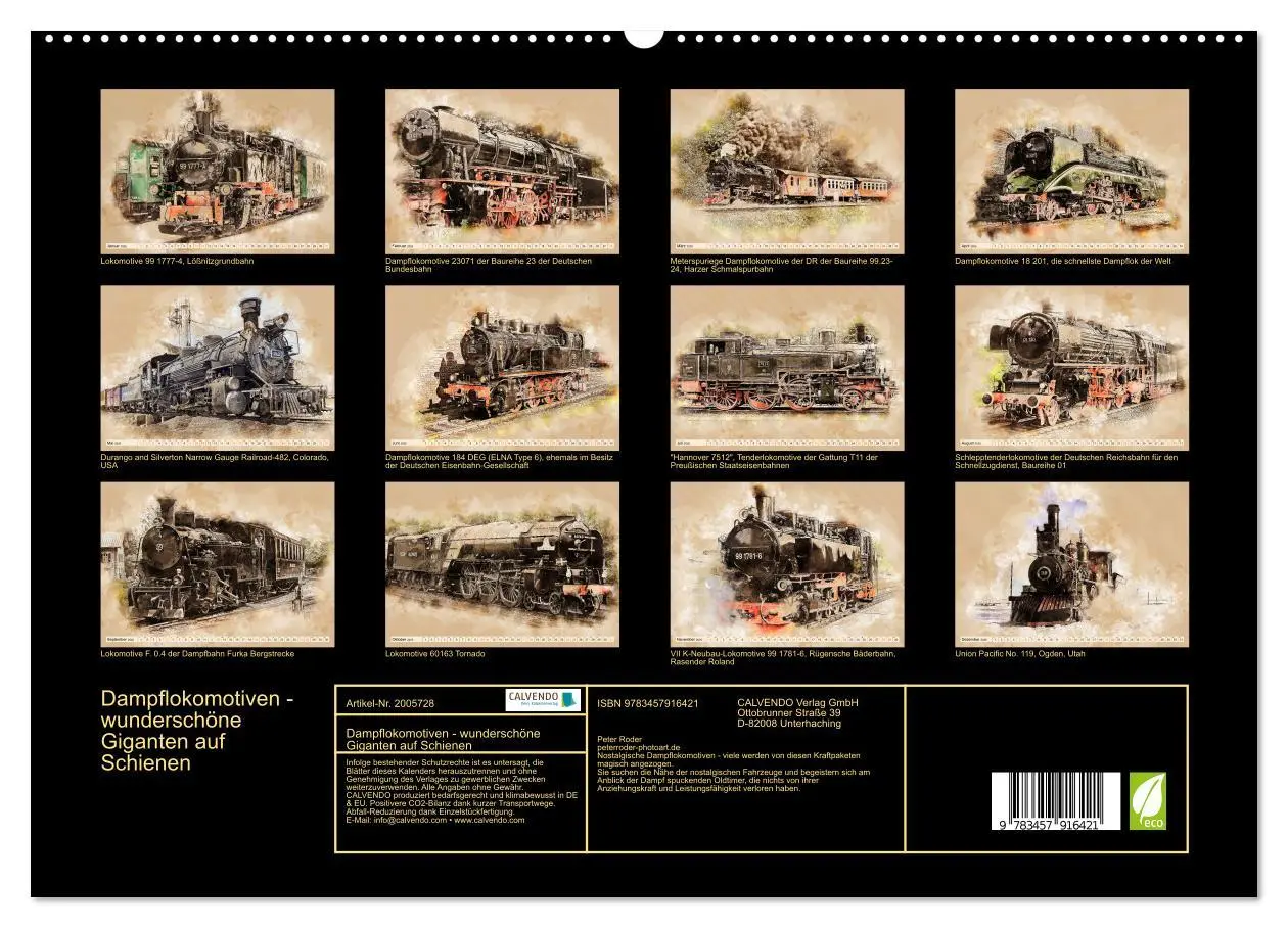 Bild: 9783457916421 | Dampflokomotiven - wunderschöne Giganten auf Schienen (Wandkalender...
