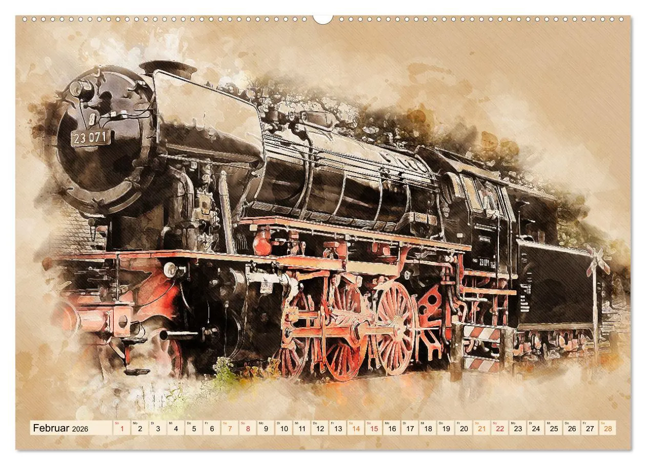 Bild: 9783457916421 | Dampflokomotiven - wunderschöne Giganten auf Schienen (Wandkalender...