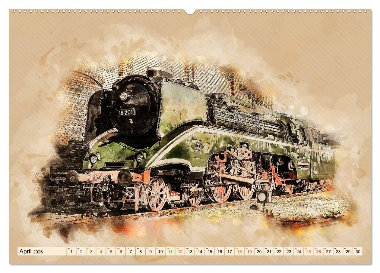 Bild: 9783457916421 | Dampflokomotiven - wunderschöne Giganten auf Schienen (Wandkalender...