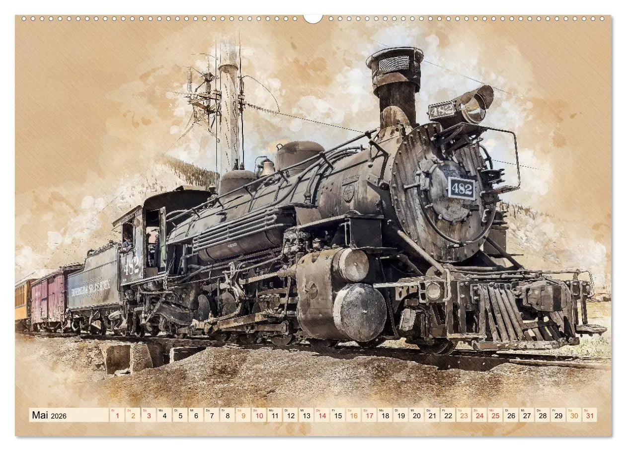 Bild: 9783457916421 | Dampflokomotiven - wunderschöne Giganten auf Schienen (Wandkalender...