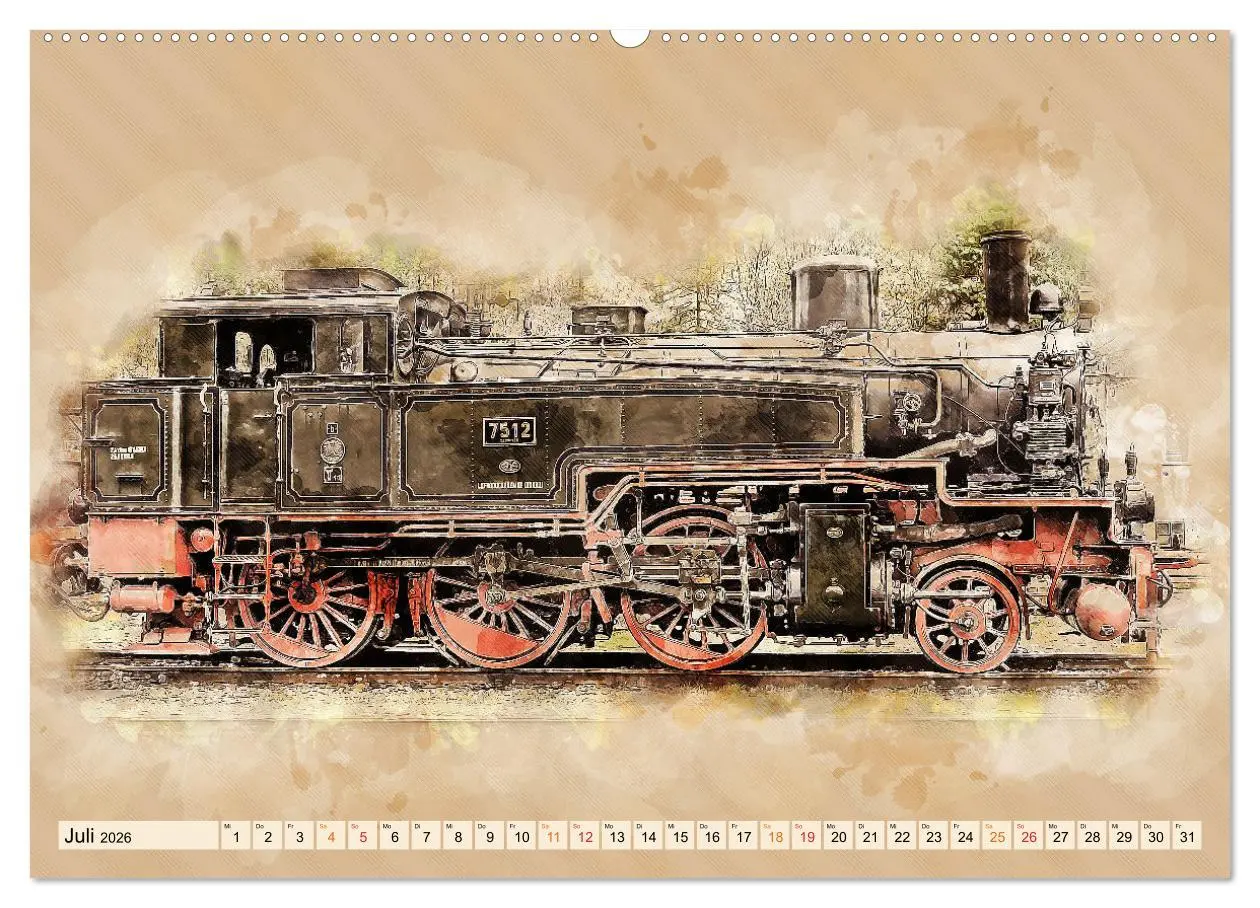 Bild: 9783457916421 | Dampflokomotiven - wunderschöne Giganten auf Schienen (Wandkalender...