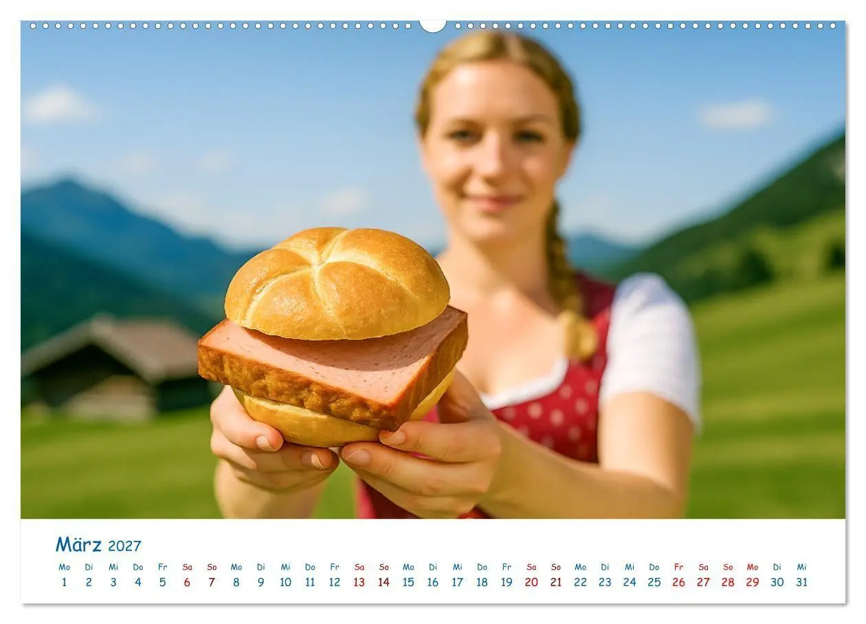 Bild: 9783516866421 | Leberkäse-Kalender - Die Leberkässemmel aus Bayern (Wandkalender...