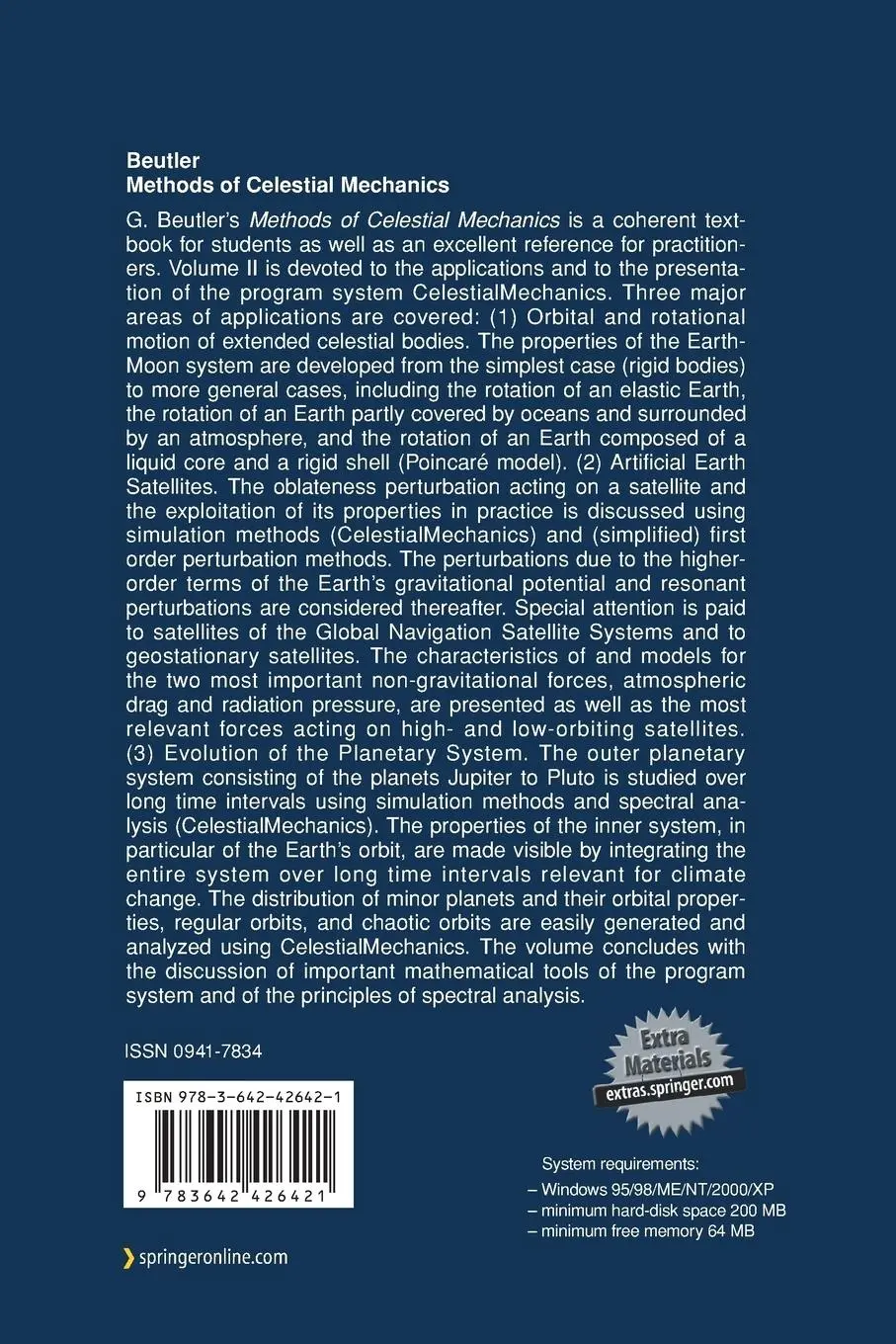 Rückseite: 9783642426421 | Methods of Celestial Mechanics | Gerhard Beutler | Taschenbuch | xvi
