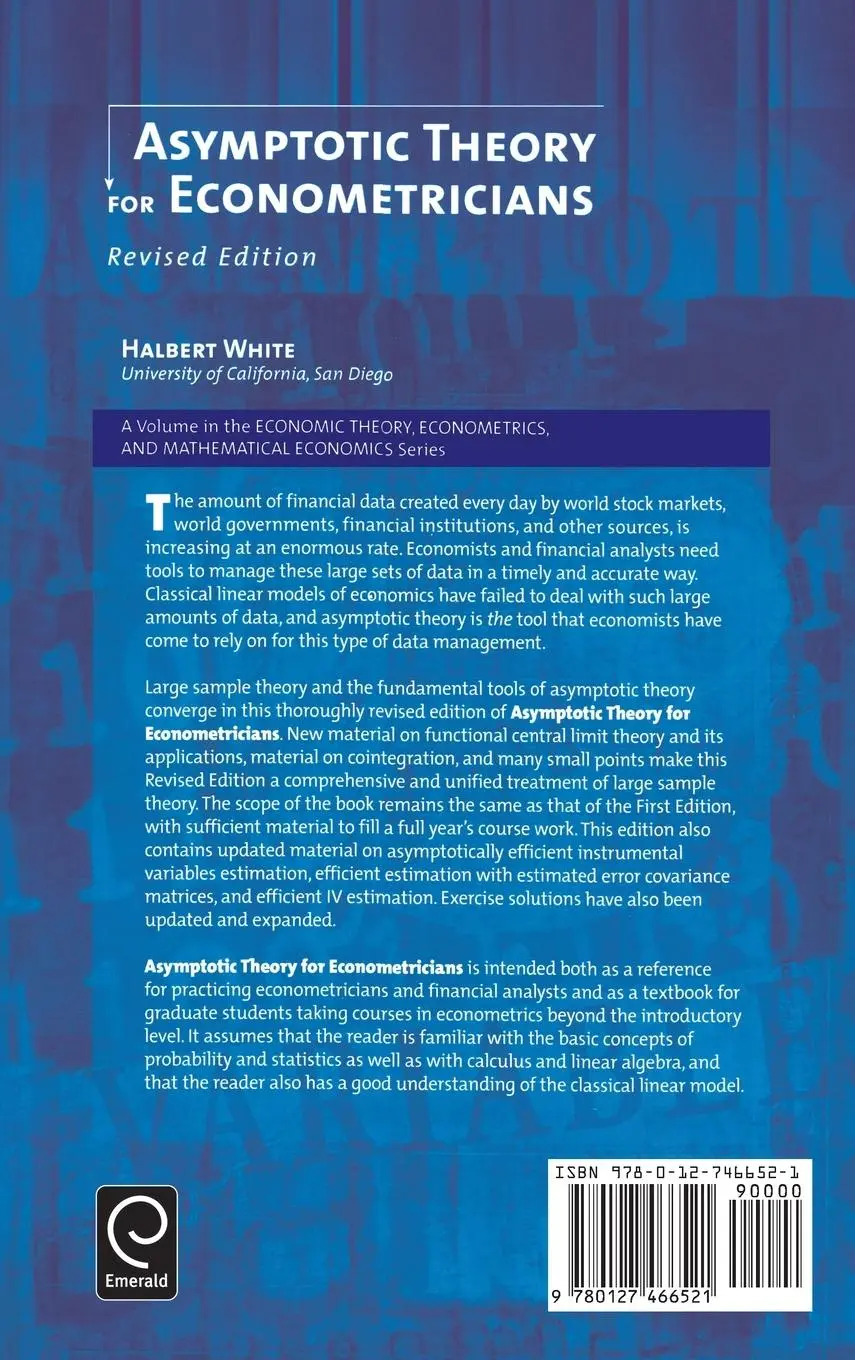 Rückseite: 9780127466521 | Asymptotic Theory for Econometricians | Halbert White | Buch | 2000