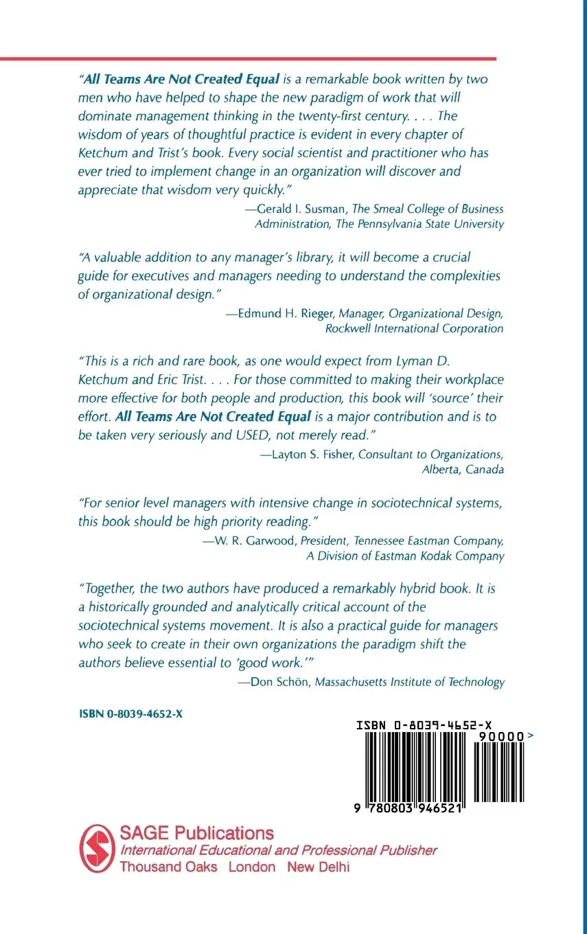 Rückseite: 9780803946521 | All Teams Are Not Created Equal | Lyman D. Ketchum (u. a.) | Buch