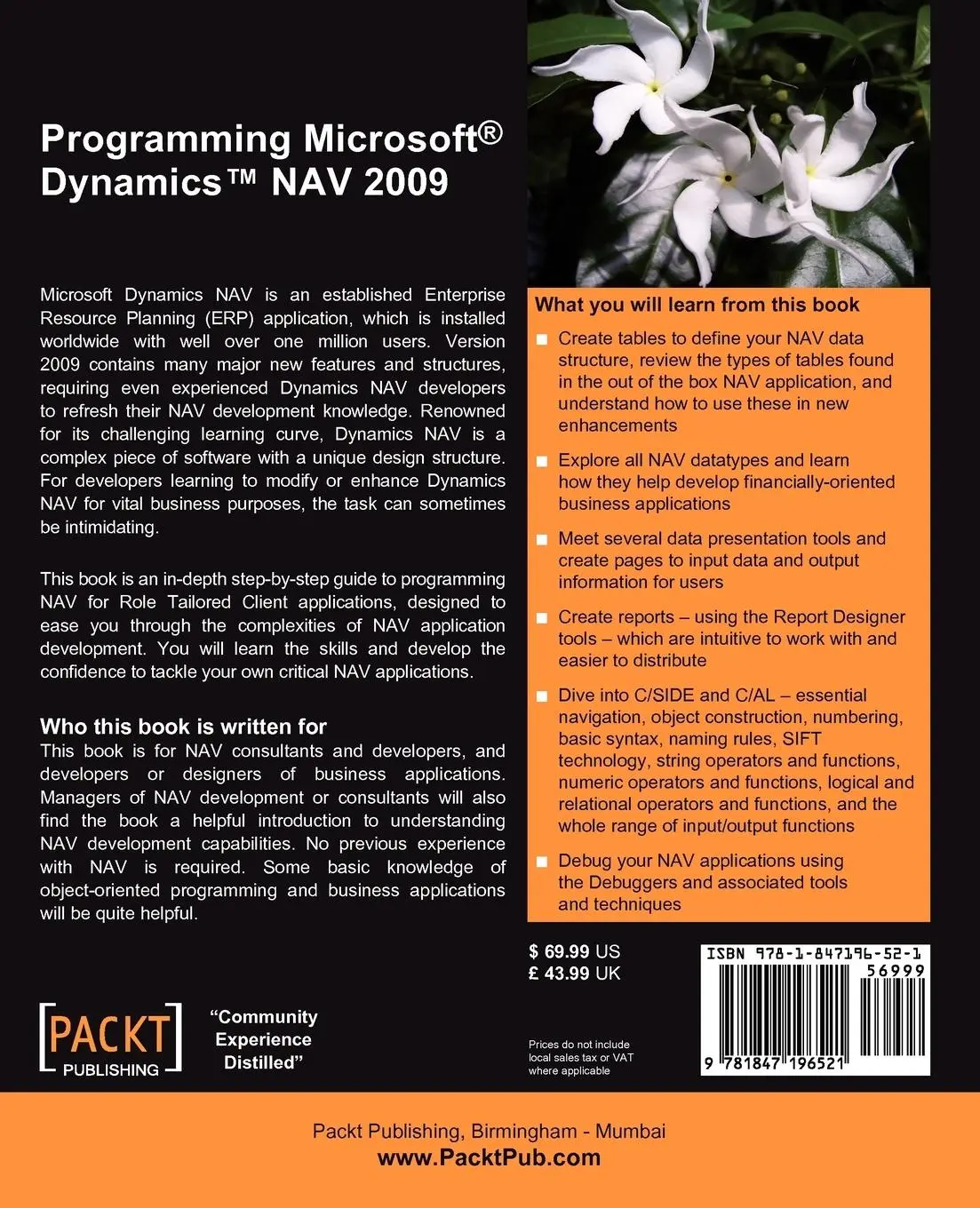 Rückseite: 9781847196521 | Programming Microsoft Dynamics Nav 2009 | David Studebaker | Buch