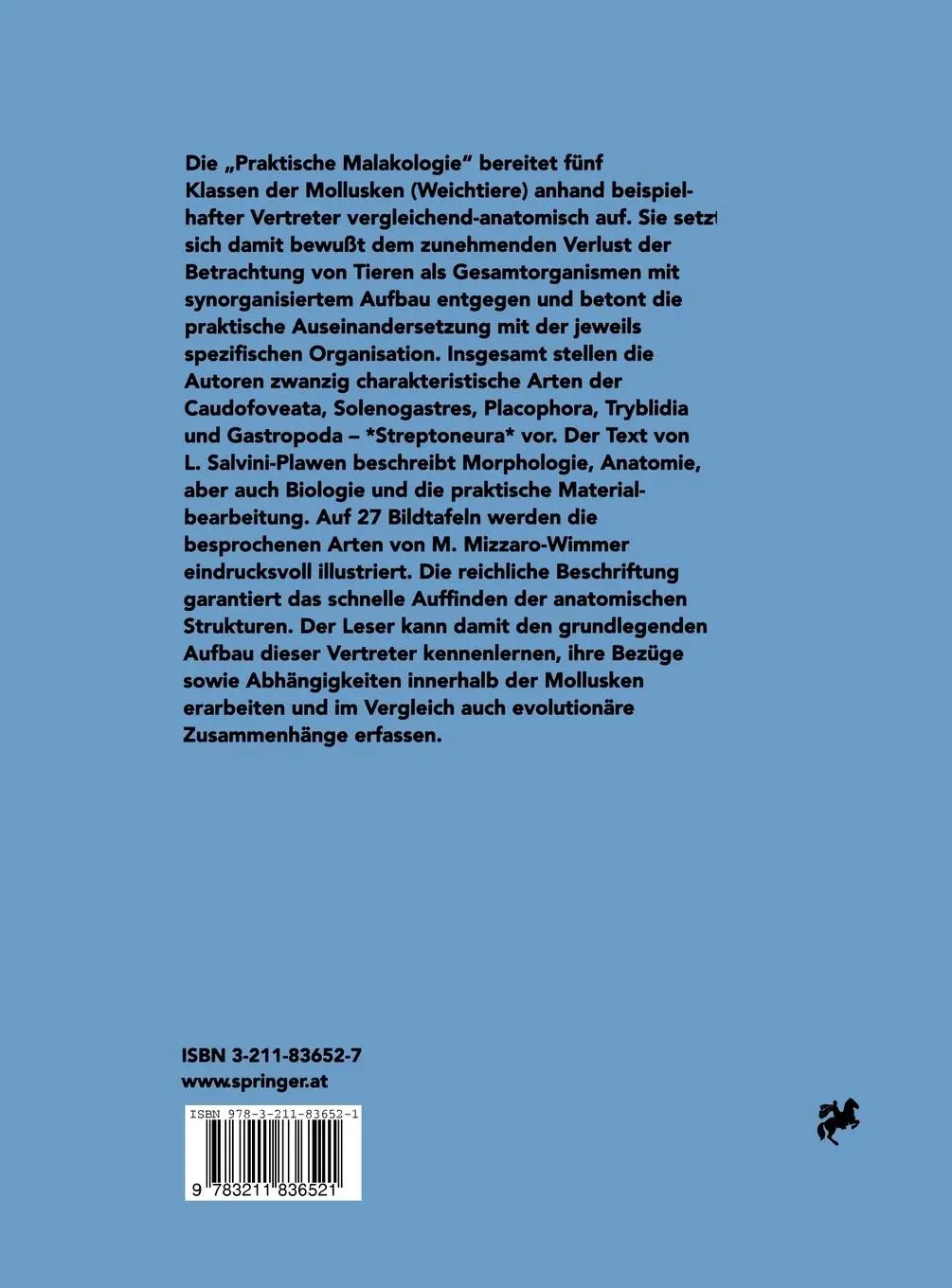 Rückseite: 9783211836521 | Praktische Malakologie | Luitfried Salvini-Plawen (u. a.) | Buch | ix
