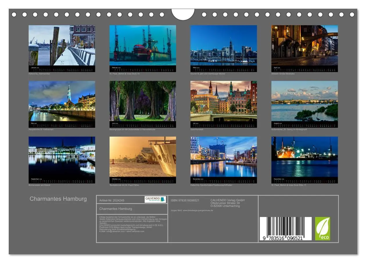Bild: 9783516096521 | Charmantes Hamburg (Wandkalender 2026 DIN A4 quer), CALVENDO...