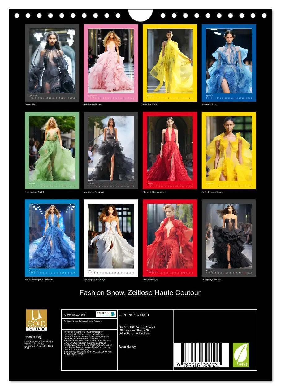 Bild: 9783516306521 | Fashion Show. Zeitlose Haute Coutour (Wandkalender 2026 DIN A4...