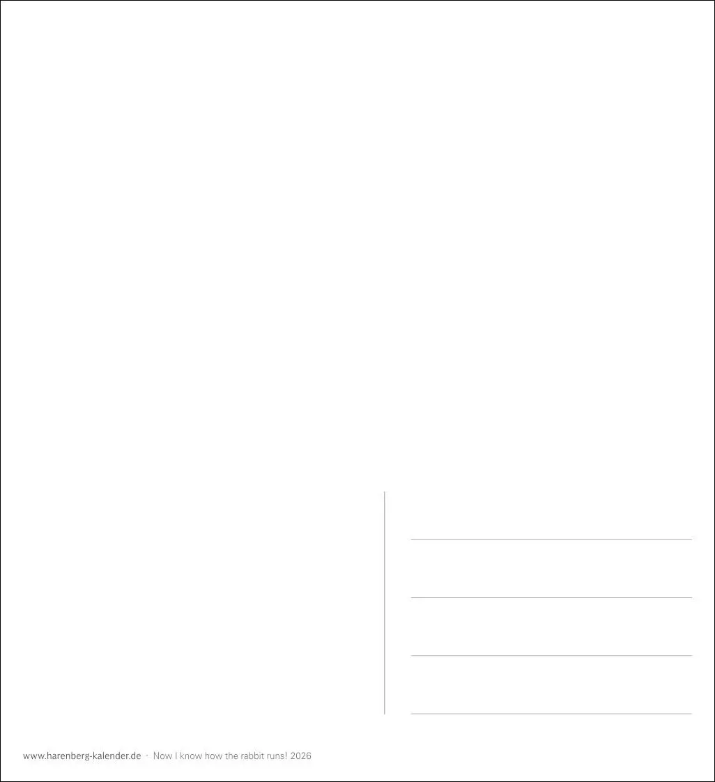 Bild: 9783840036521 | Now I know how the rabbit runs Postkartenkalender 2026 - 53...