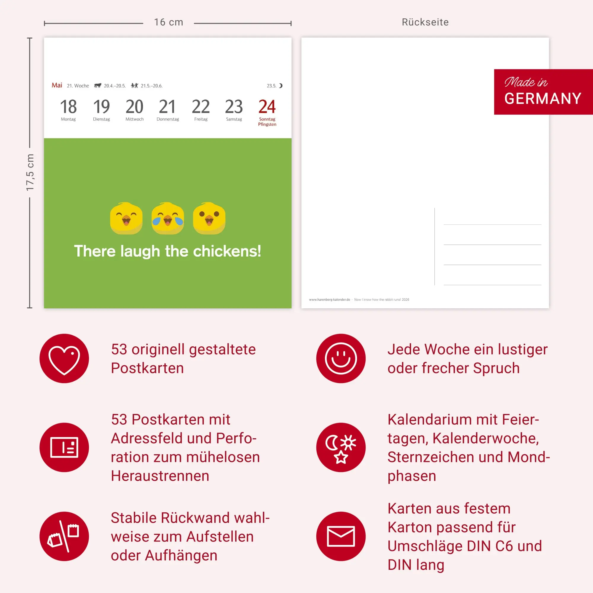 Bild: 9783840036521 | Now I know how the rabbit runs Postkartenkalender 2026 - 53...