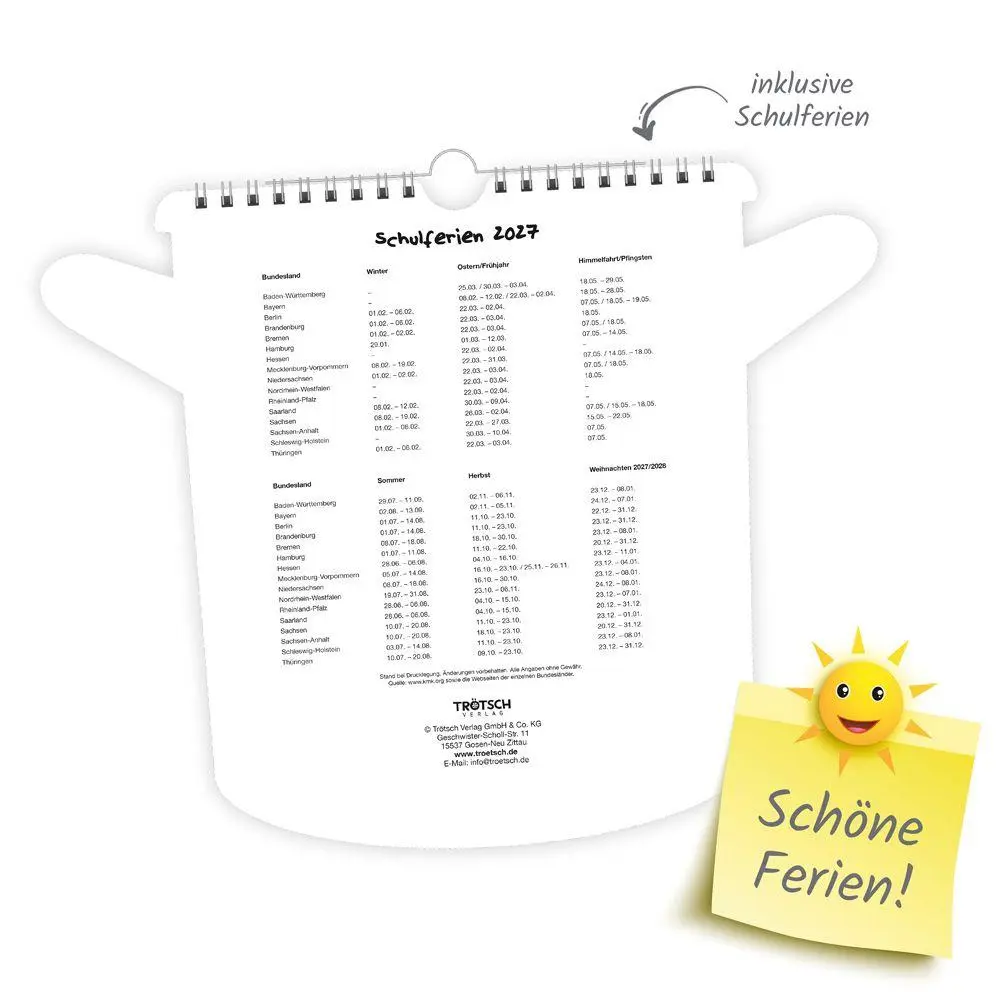 Bild: 9783988026521 | TRÖTSCH - Formkalender Der lustige Küchenkalender 2027 | KG | Kalender