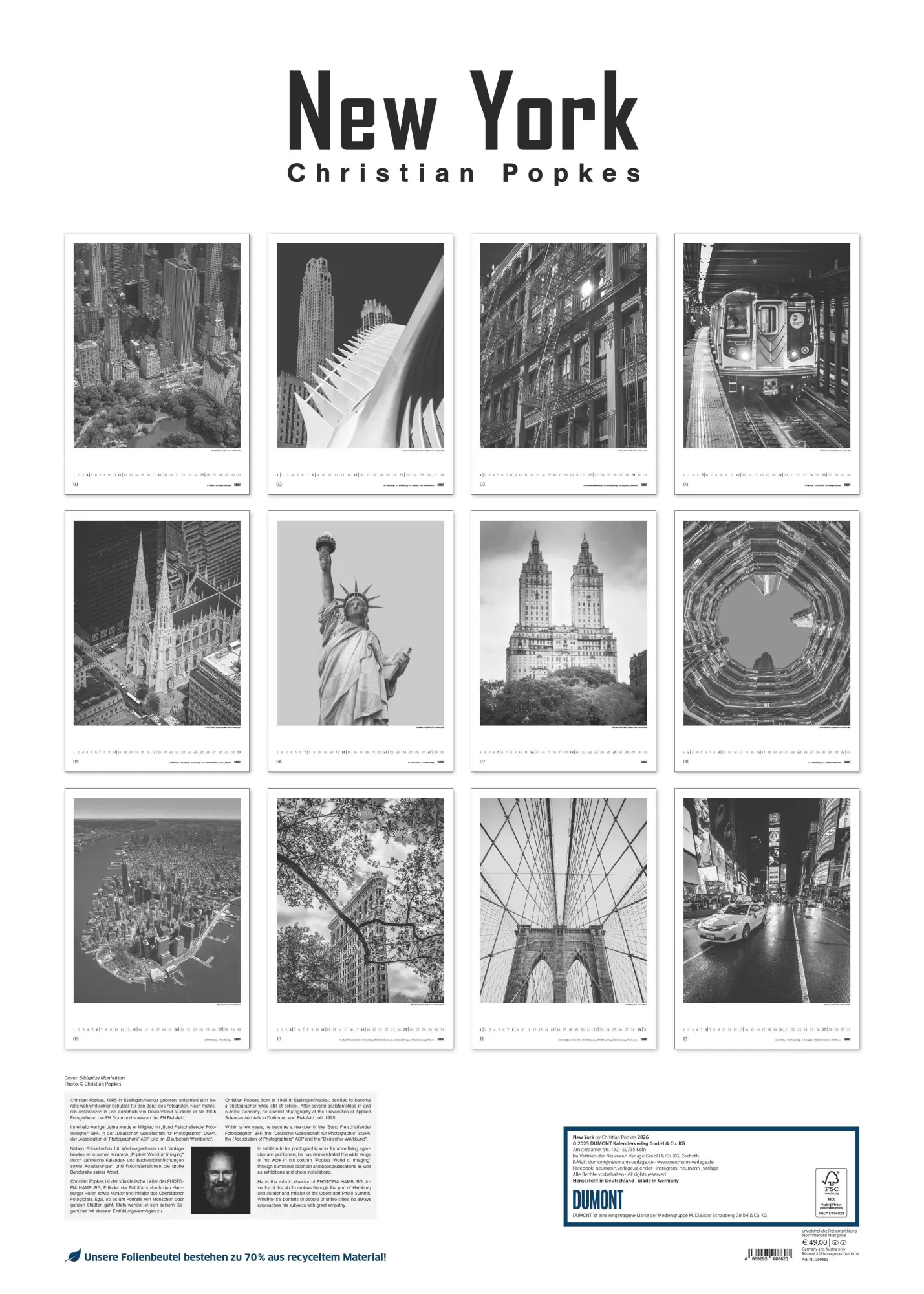 Bild: 4069095006621 | New York 2026 - Foto-Kalender - Poster-Kalender - 50x70 - Stadt - City