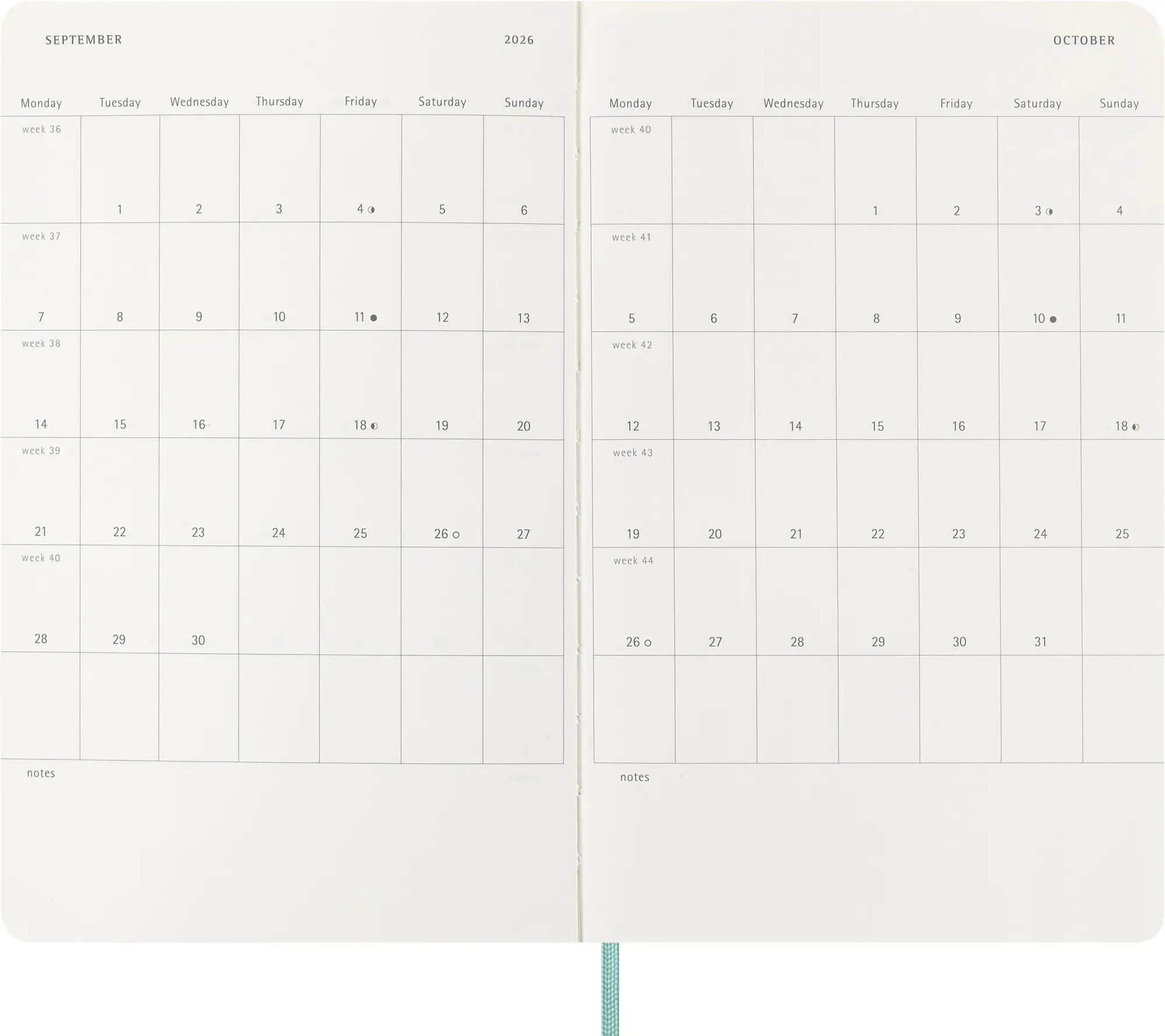 Bild: 8056999276621 | Moleskine 12 Monate Precious &amp; Ethical Wochen Notizkalender 2026,...