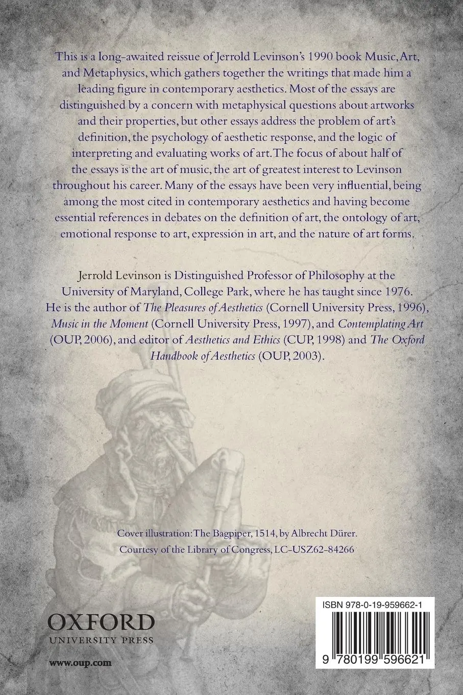 Rückseite: 9780199596621 | Music, Art, and Metaphysics | Essays in Philosophica Aesthetics | Buch