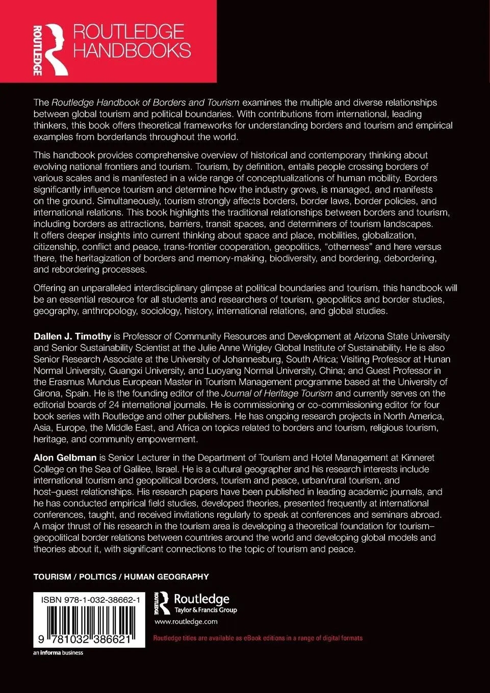 Rückseite: 9781032386621 | Routledge Handbook of Borders and Tourism | Dallen J. Timothy (u. a.)