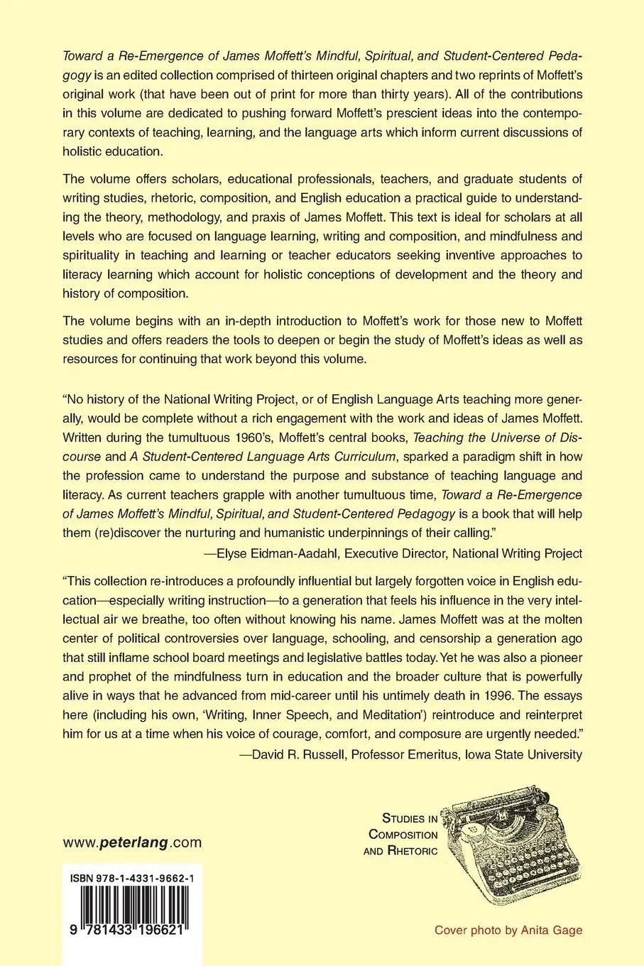 Rückseite: 9781433196621 | Toward a Re-Emergence of James Moffett's Mindful, Spiritual, and...