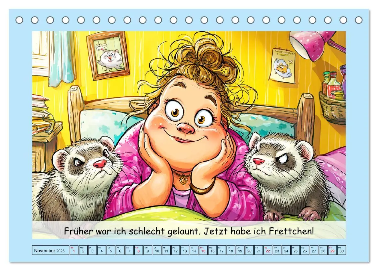 Bild: 9783516606621 | Frettchen. Lustige Cartoons und witzige Sprüche (Tischkalender 2026...
