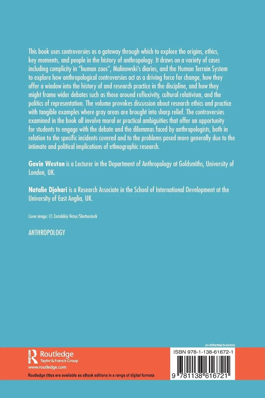 Rückseite: 9781138616721 | Anthropological Controversies | Gavin Weston (u. a.) | Taschenbuch