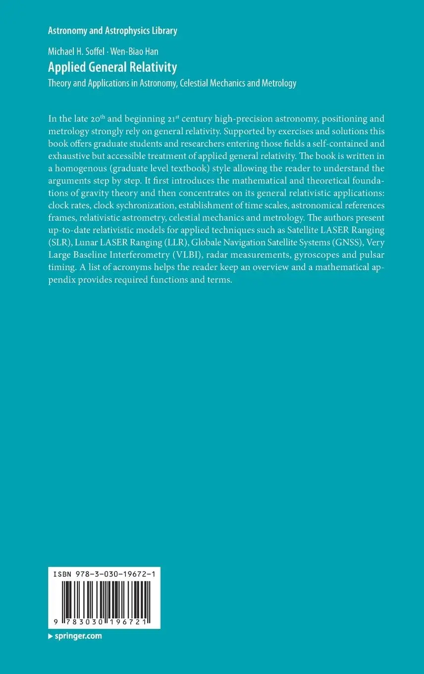 Rückseite: 9783030196721 | Applied General Relativity | Wen-Biao Han (u. a.) | Buch | xx | 2019
