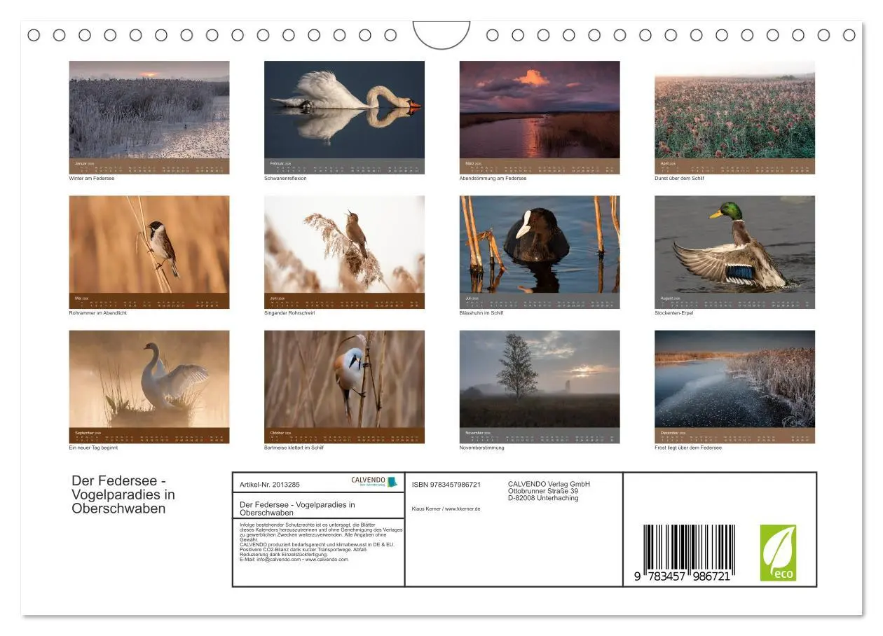 Bild: 9783457986721 | Der Federsee - Vogelparadies in Oberschwaben (Wandkalender 2026 DIN...