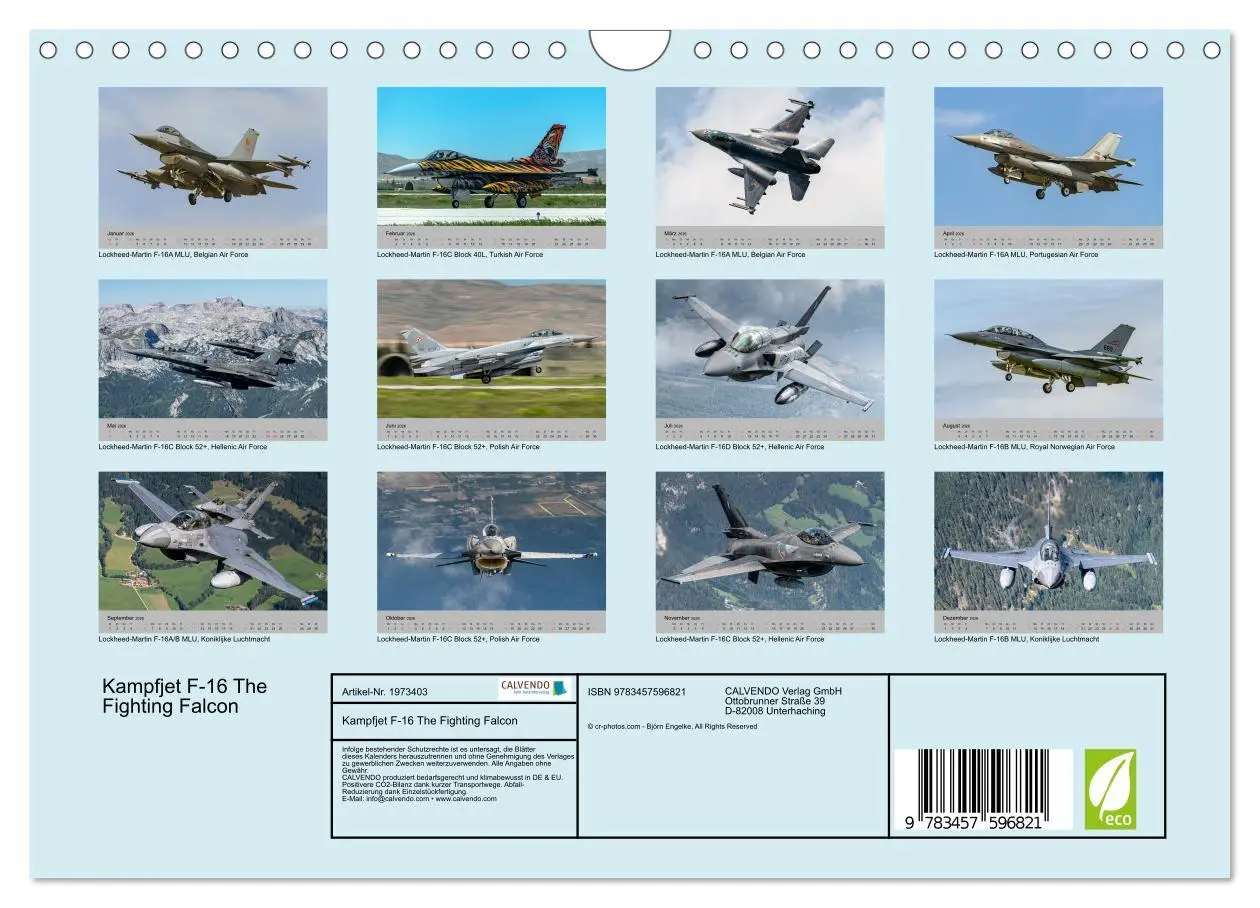 Bild: 9783457596821 | Kampfjet F-16 The Fighting Falcon (Wandkalender 2026 DIN A4 quer),...