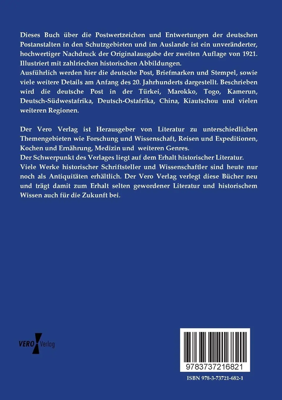 Rückseite: 9783737216821 | Die Postwertzeichen und Entwertungen der deutschen Postanstalten in...