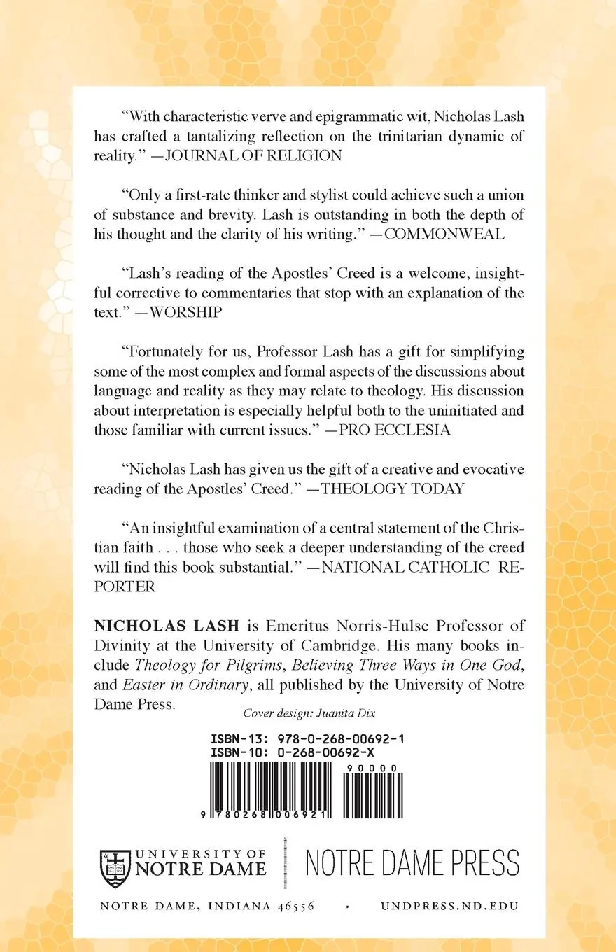 Rückseite: 9780268006921 | Believing Three Ways in One God | A Reading of the Apostles' Creed