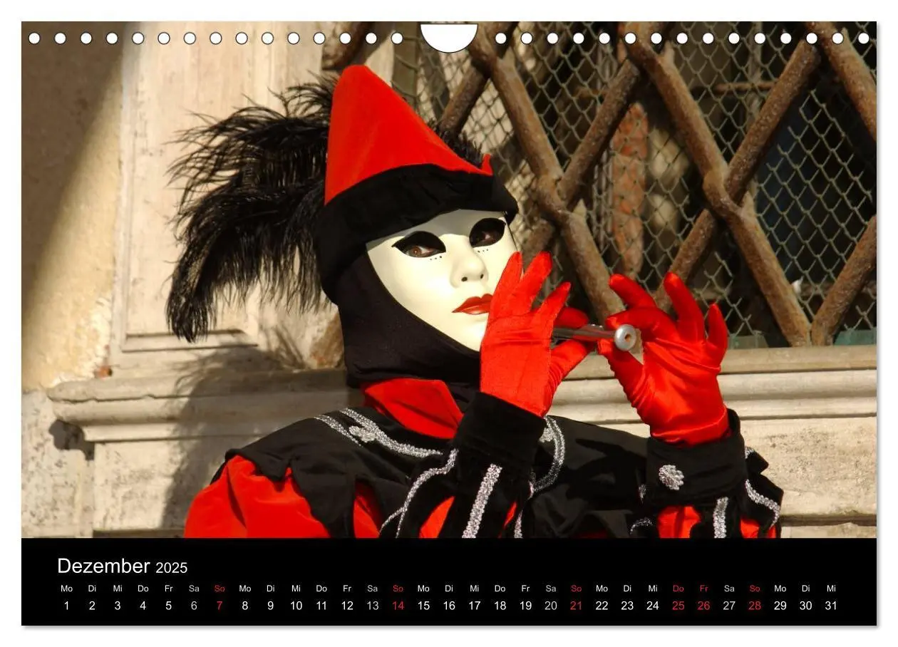 Bild: 9783435706921 | Maskenzauber in Venedig 2025 (Wandkalender 2025 DIN A4 quer),...