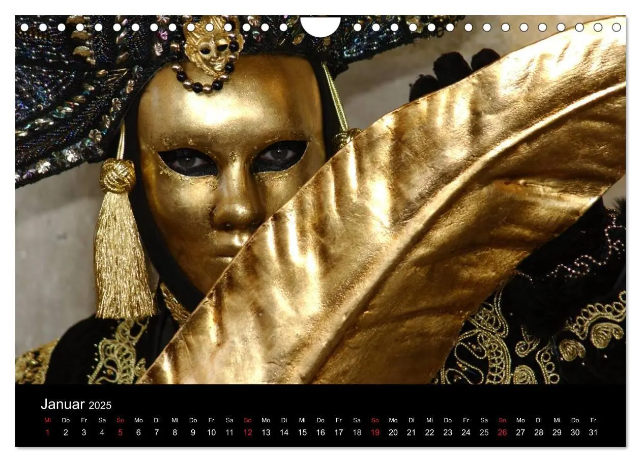 Bild: 9783435706921 | Maskenzauber in Venedig 2025 (Wandkalender 2025 DIN A4 quer),...