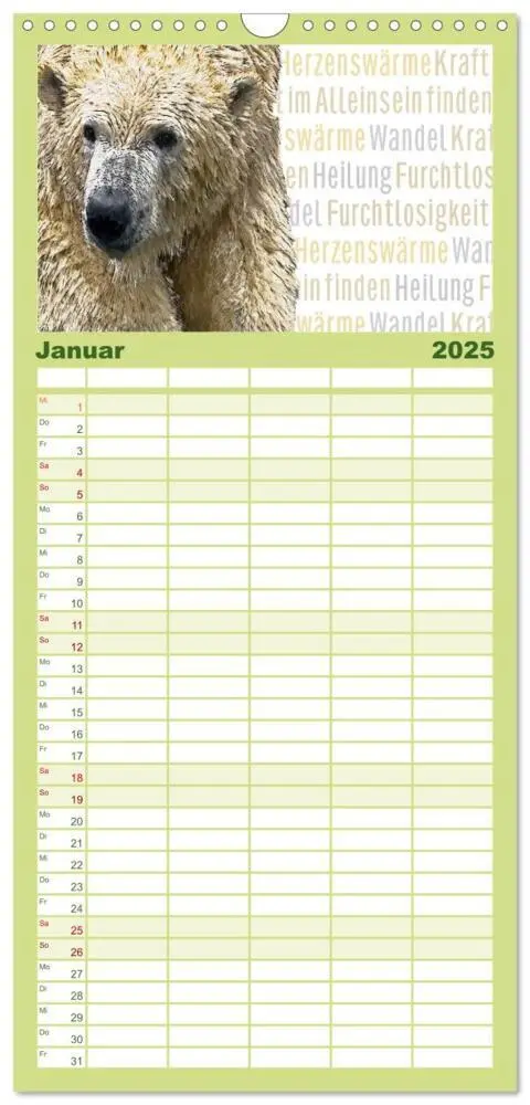 Bild: 9783457106921 | Familienplaner 2025 - Mein wildes Krafttier voller Achtsamkeit mit...