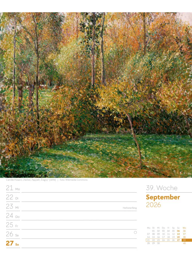 Bild: 9783838426921 | Kunstwelt Wochenplaner Kalender 2026 Impressionismus und Klassische...