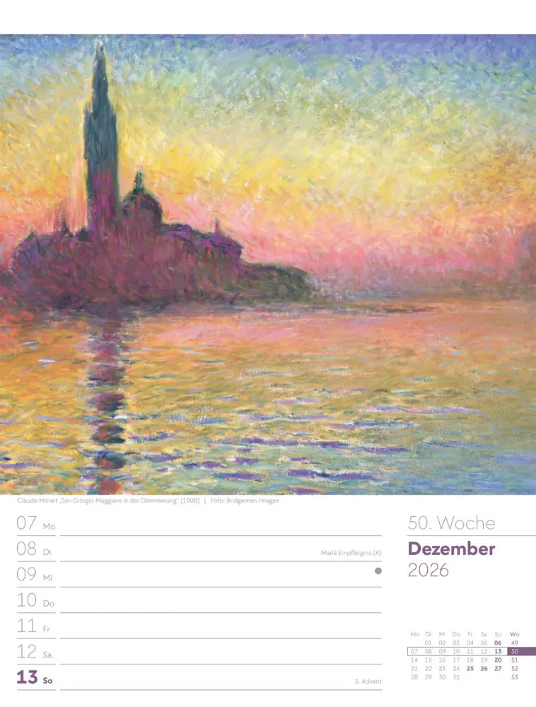Bild: 9783838426921 | Kunstwelt Wochenplaner Kalender 2026 Impressionismus und Klassische...