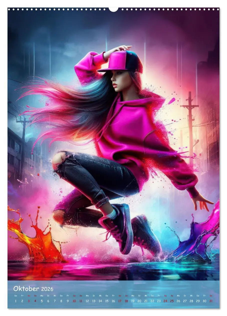 Bild: 9783516257021 | Rhythmus in Farben - Dynamische Hip-Hop-Tänzer (Wandkalender 2026...