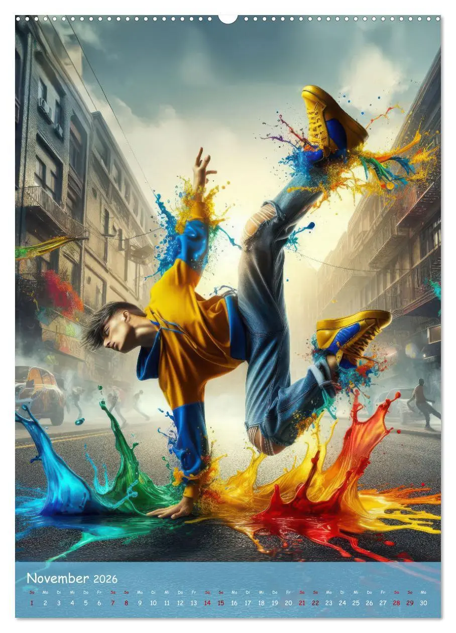 Bild: 9783516257021 | Rhythmus in Farben - Dynamische Hip-Hop-Tänzer (Wandkalender 2026...