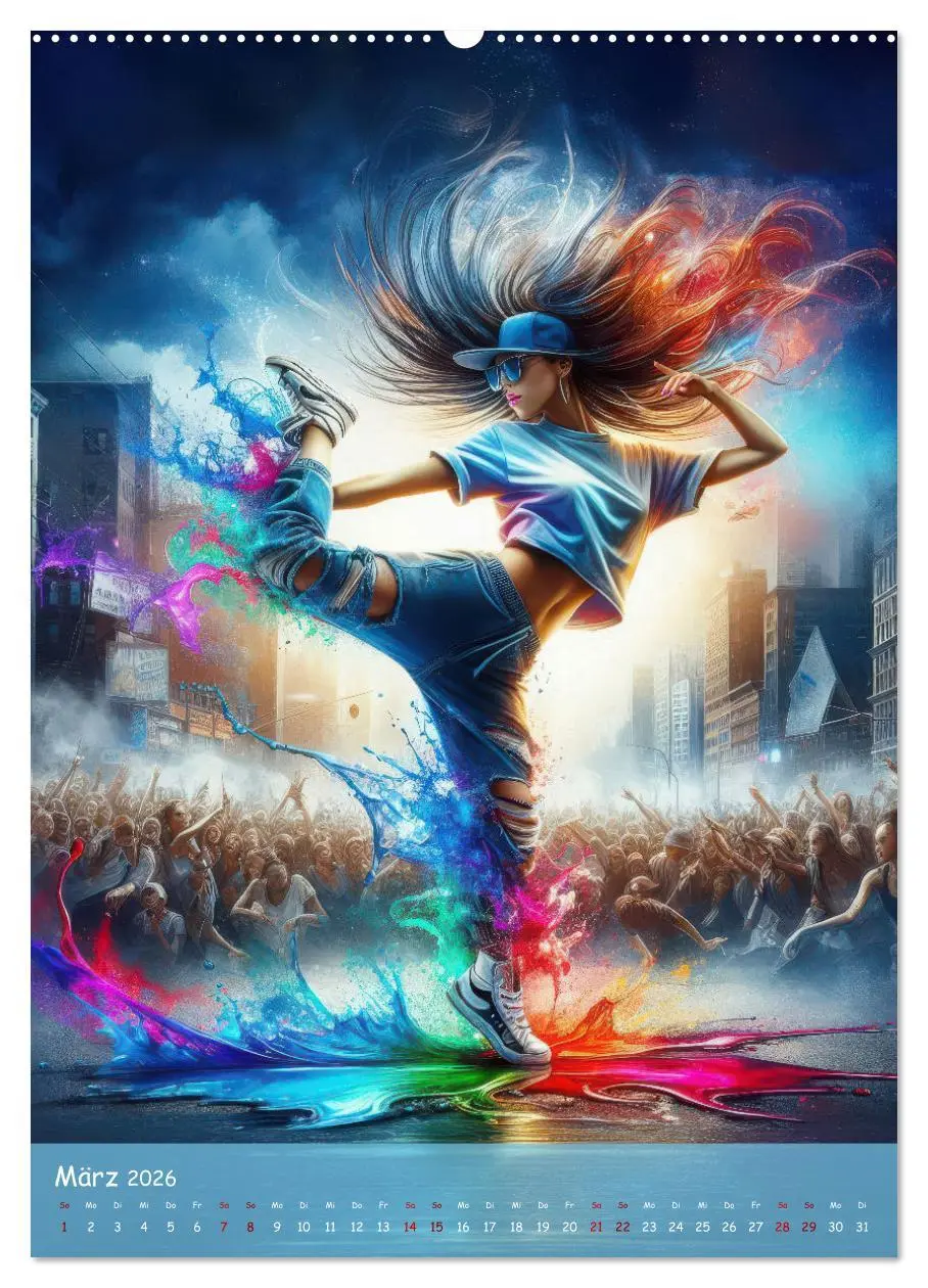 Bild: 9783516257021 | Rhythmus in Farben - Dynamische Hip-Hop-Tänzer (Wandkalender 2026...