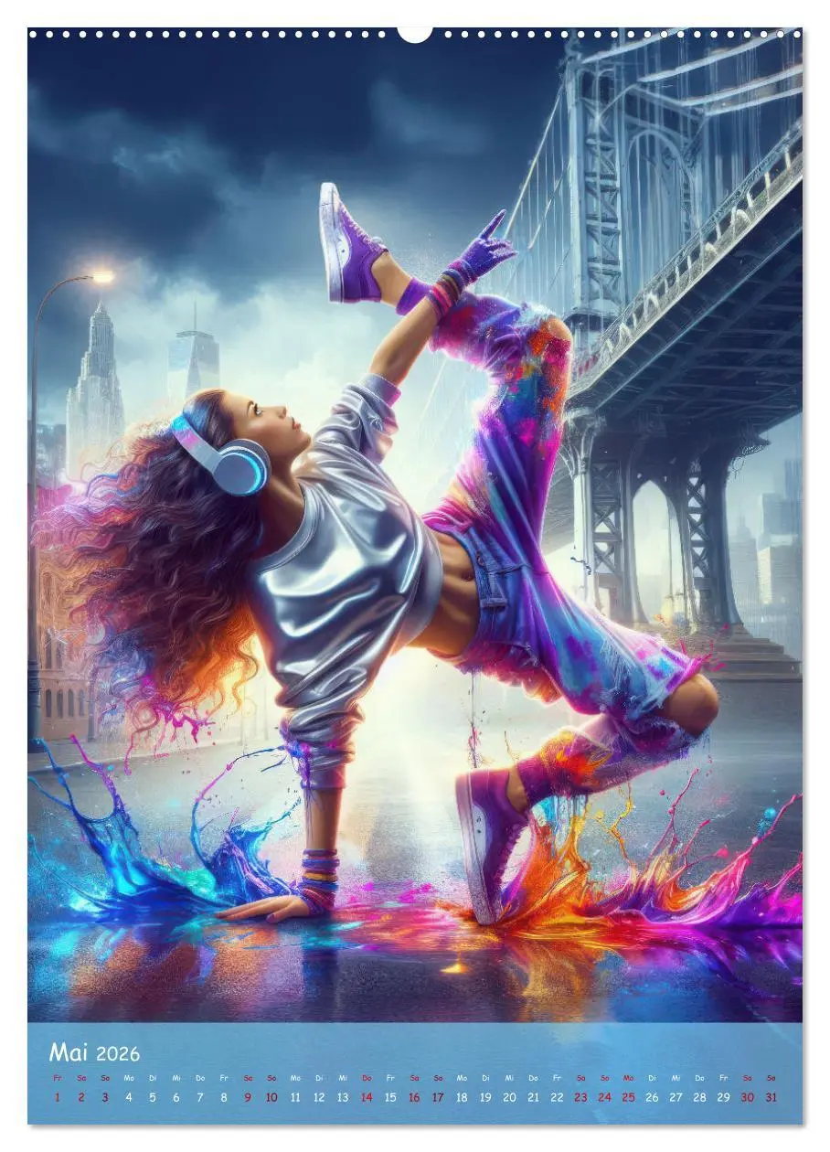 Bild: 9783516257021 | Rhythmus in Farben - Dynamische Hip-Hop-Tänzer (Wandkalender 2026...