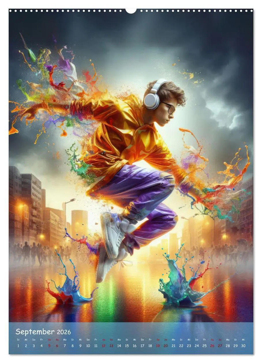 Bild: 9783516257021 | Rhythmus in Farben - Dynamische Hip-Hop-Tänzer (Wandkalender 2026...