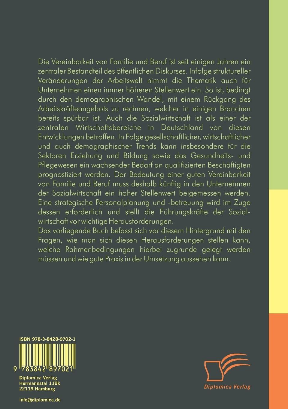 Rückseite: 9783842897021 | Vereinbarkeit von Familie und Beruf in der Sozialwirtschaft:...