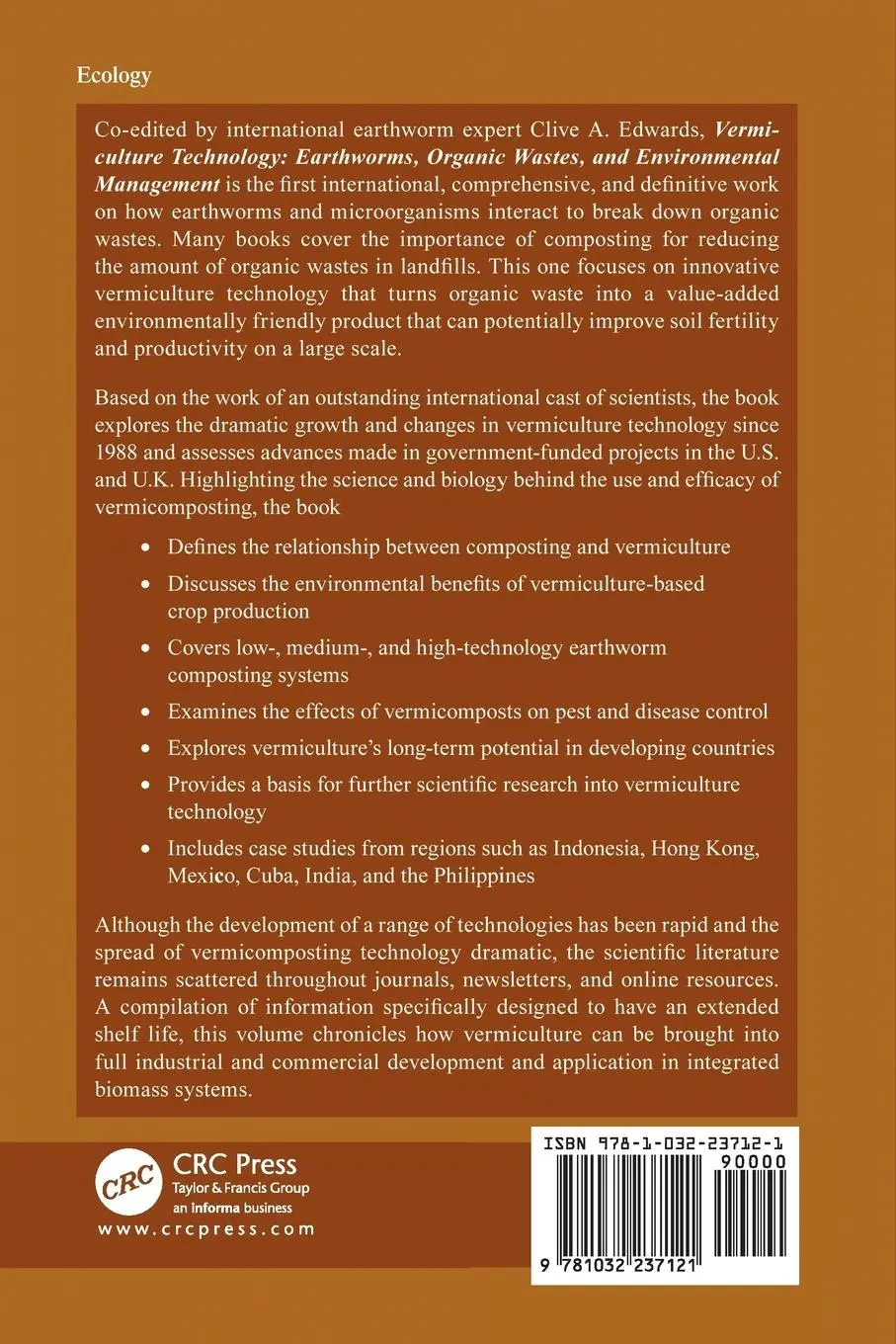 Rückseite: 9781032237121 | Vermiculture Technology | Clive A. Edwards (u. a.) | Taschenbuch
