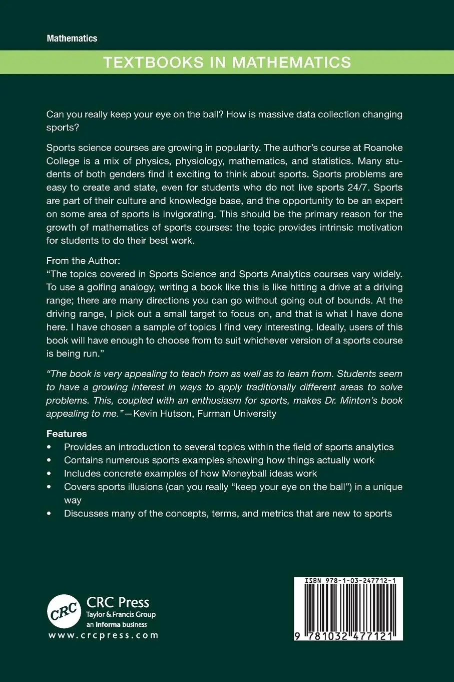 Rückseite: 9781032477121 | Sports Math | Roland B. Minton | Taschenbuch | Englisch | 2023