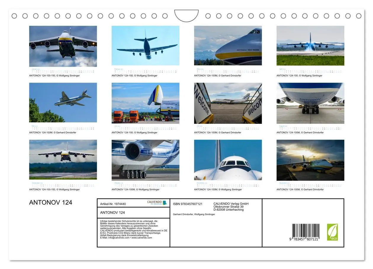 Bild: 9783457607121 | ANTONOV 124 (Wandkalender 2026 DIN A4 quer), CALVENDO Monatskalender