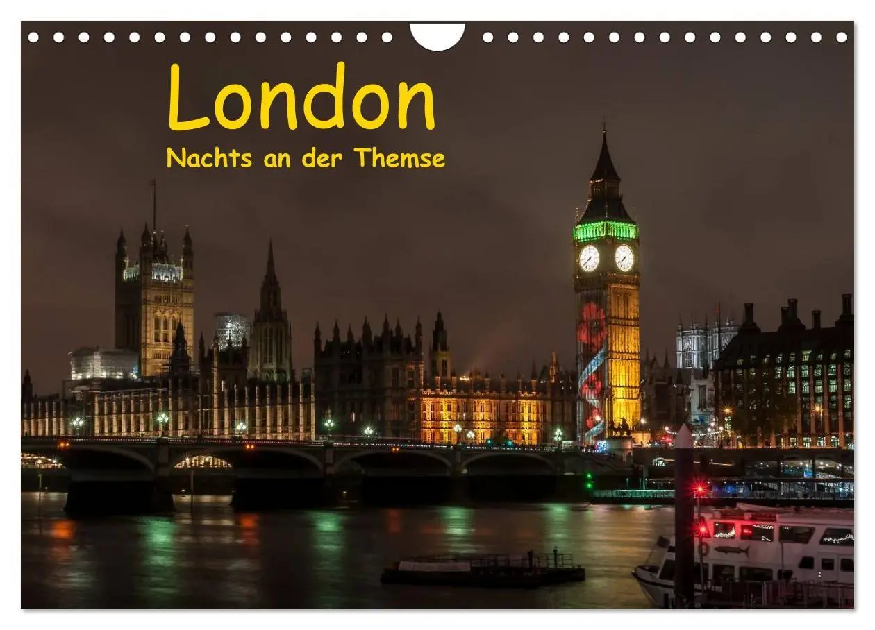 Cover: 9783569887121 | London - Nachts an der Themse (Wandkalender 2027 DIN A4 quer),...