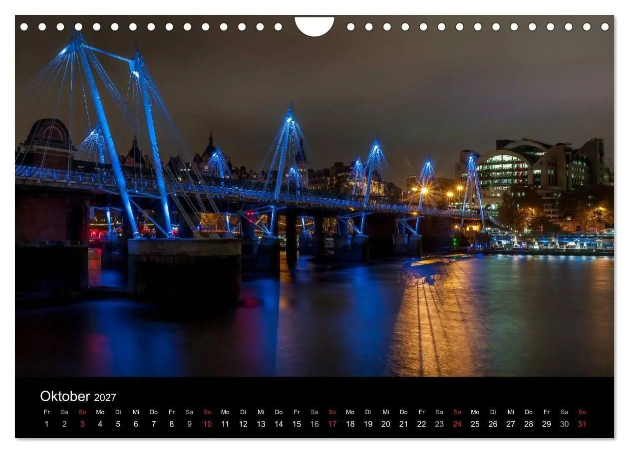 Bild: 9783569887121 | London - Nachts an der Themse (Wandkalender 2027 DIN A4 quer),...