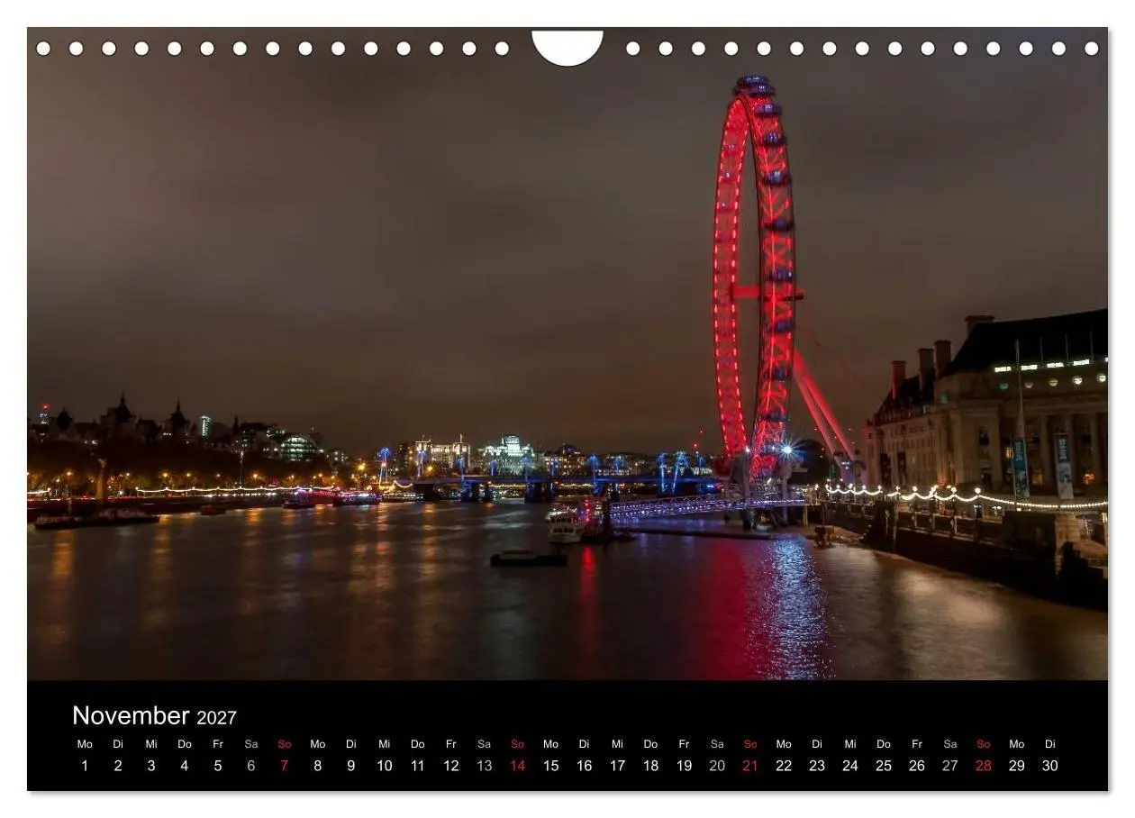 Bild: 9783569887121 | London - Nachts an der Themse (Wandkalender 2027 DIN A4 quer),...