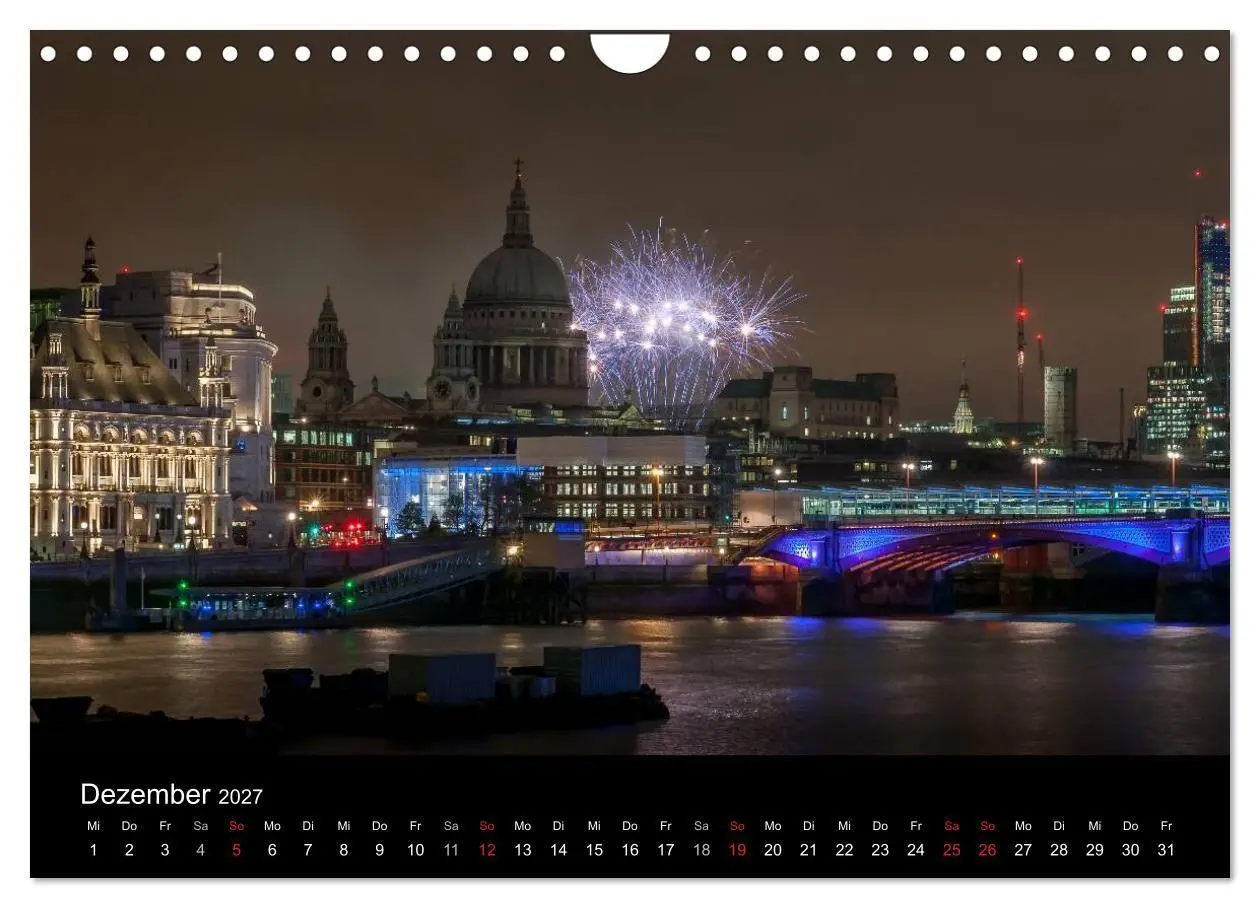 Bild: 9783569887121 | London - Nachts an der Themse (Wandkalender 2027 DIN A4 quer),...
