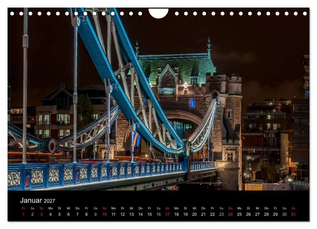 Bild: 9783569887121 | London - Nachts an der Themse (Wandkalender 2027 DIN A4 quer),...
